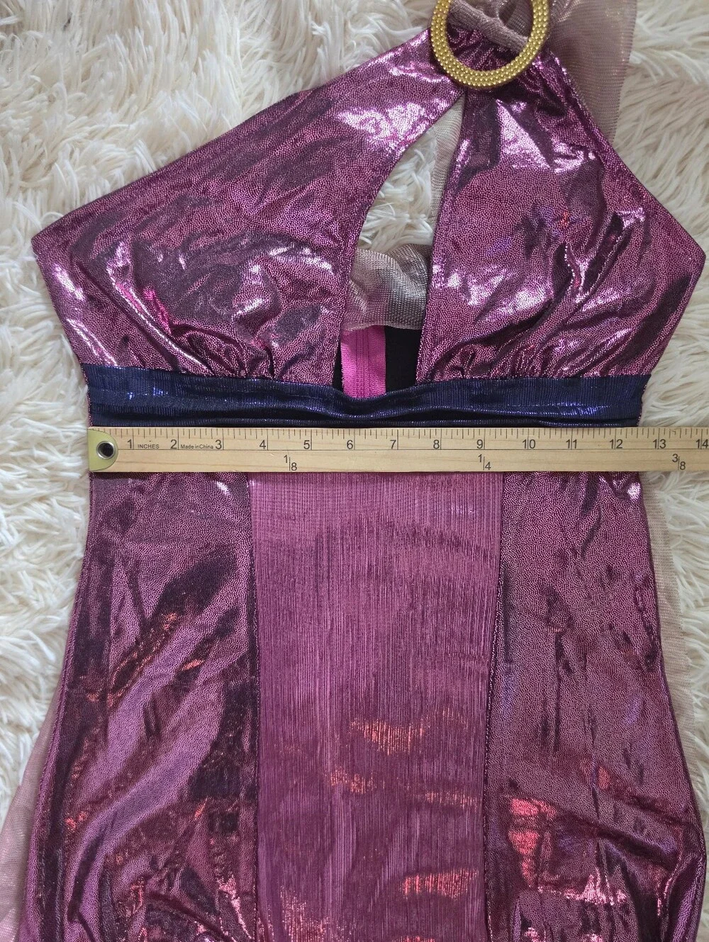 Women's 3 Pc Amethyst Goddess Costume With Sash and Headband - Picture 9 of 11